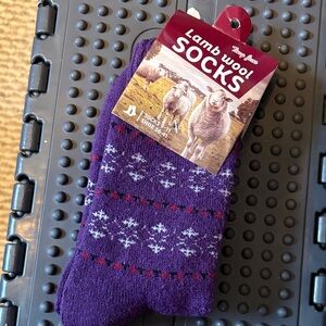 Lamb Wool Purple Fair Isle Women's Casual Socks